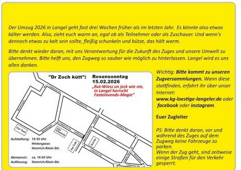 Plan des Langeler Zugwegs am 15.02.2026