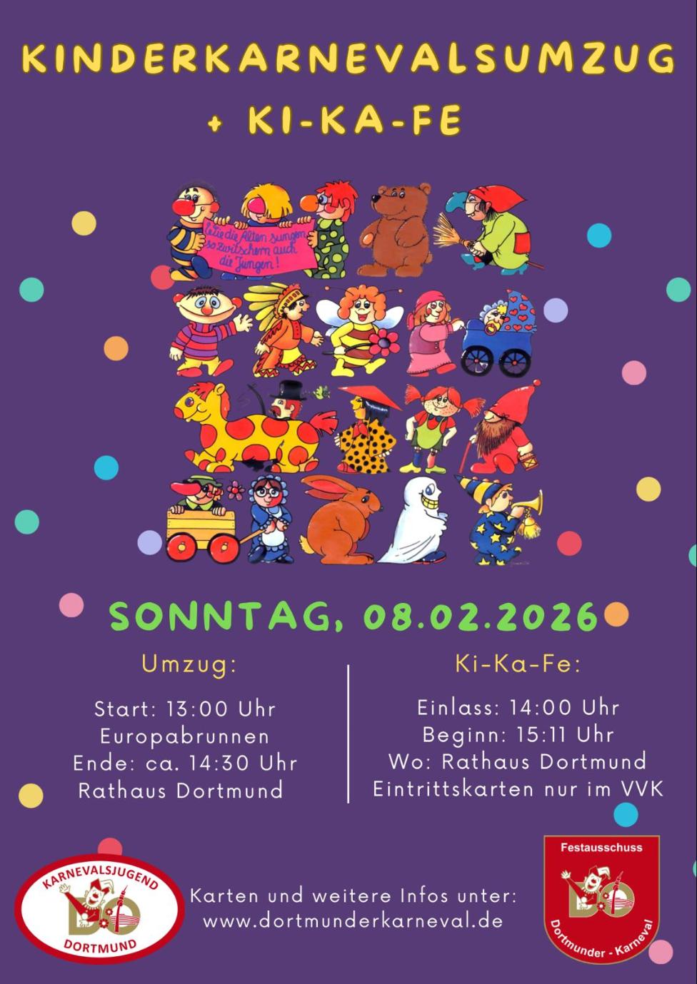 Plakat des Kinderkanrevalszuges 2026 in Dortmund