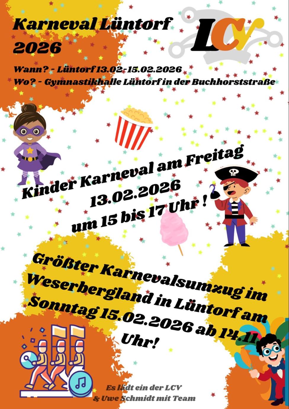 Plakat - Karneval Lüntorf 2026