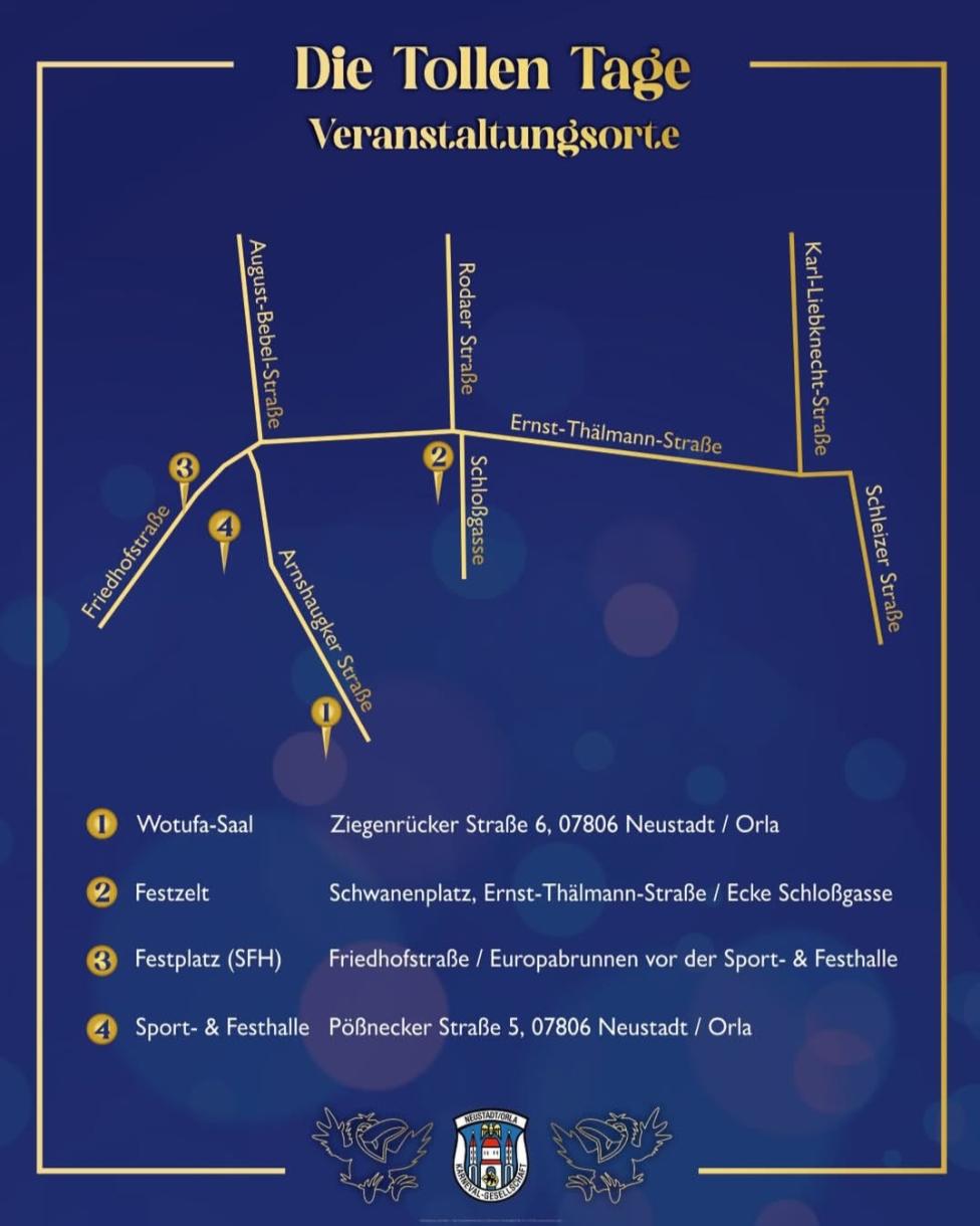 Plan der Veranstaltungsorte