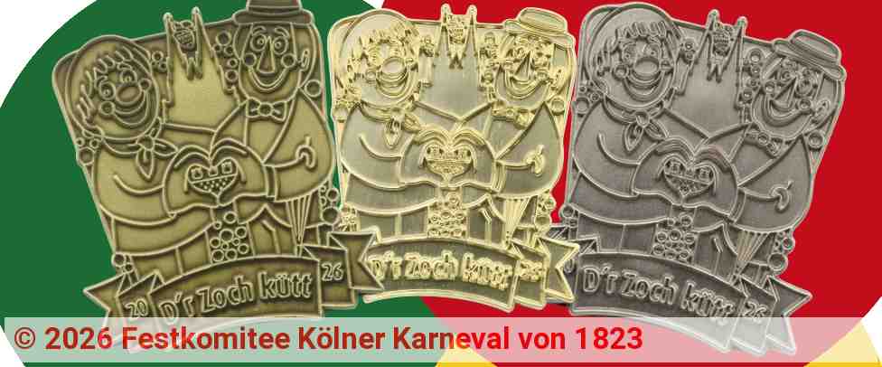 Rosenmontagszug-Spangen 2026 | Quelle: Festkomitee Kölner Karneval von 1823