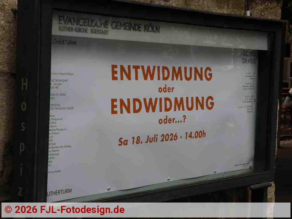 Entwidmung oder Endwidmung oder ...? Sa 18. Juli 2026 - 14.00 h | Foto: FJL-Fotodesign.de