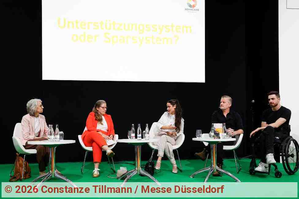Panel discussion at REHACARE International 2026 | Photo: Constanze Tillmann / Messe Düsseldorf Panel discussion at REHACARE International 2026 | Photo: Constanze Tillmann / Messe Düsseldorf